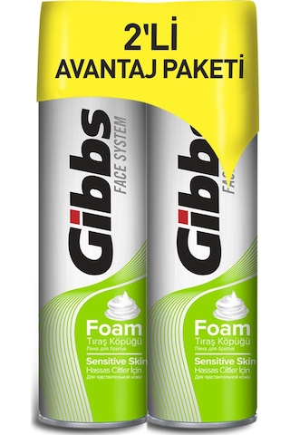 Gibbs Sensitive Tıraş Köpüğü 2 x 200 ML