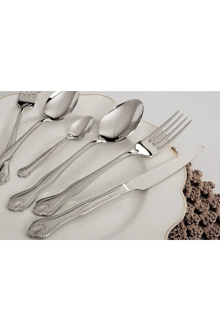 36 Parça Kaşık Çatal Bıçak Takımı Sade Royal Mademoıselle Diana Inox
