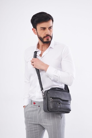 Derinss Deb5119 Hakiki Deri Gri Gölge Erkek El Ve Omuz Çantası 001