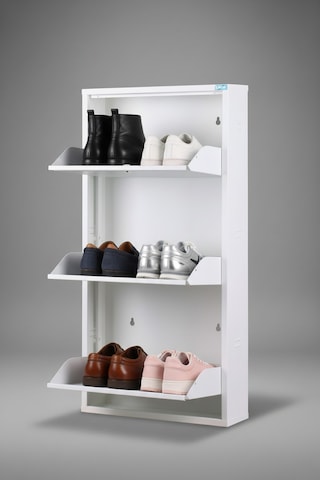 Metal Ayakkabılık 3 Lü Beyaz Kilitli Model Beyaz