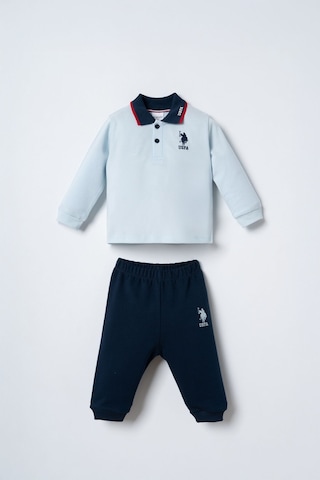 U.S. Polo Assn. Erkek Bebek Mavi Uzun Kol Pijama Takım Usb3196-c-v1 Usb3196-c-v1