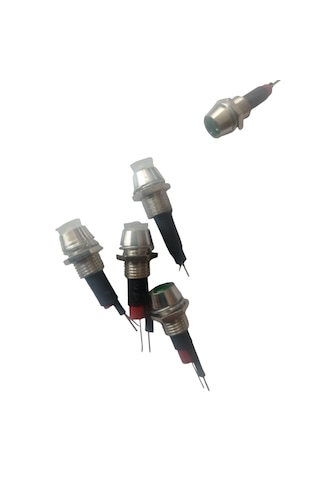 5adet 12v Led Pano Tipi 7,5mm Metal.... El Üretimi 5mm Led Yeşi