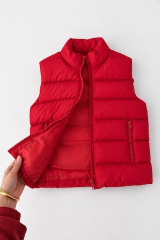 Minigimin Cicileri Dik Yaka Fermuarlı Unisex Şişme Çocuk Yelek 3-6 Yaş - Kırmızı