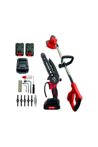 Haktaş Hkt1060 2li Bahçe Seti Çift Akülü - Şarjlı Tırpan + Dal Budama Testere 15cm