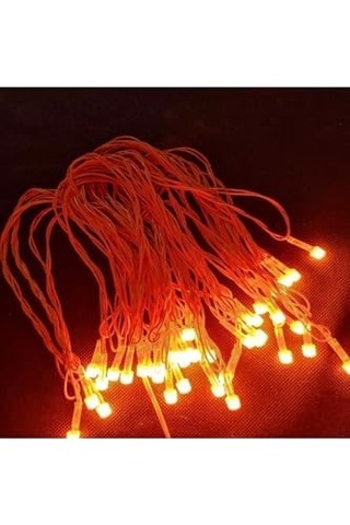 Gaman Yılbaşı Aydınlatması 10 Metre 220 Vold Sabit Aydınlatma 38 Led Işık- Fişli Turuncu