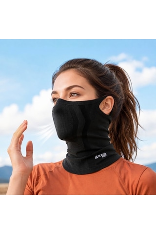 Nukrotech Nukrowear Airflex Kulak Askılı Yarım Balaklava Siyah