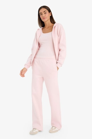 Defacto Straight Fit Basıc Cepli Yüksek Bel Eşofman Altı B8571AX25SP Pembe