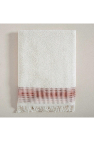 Endi %100 Pamuk Banyo Havlusu 70x140 Cm Ekru/koyu Somon