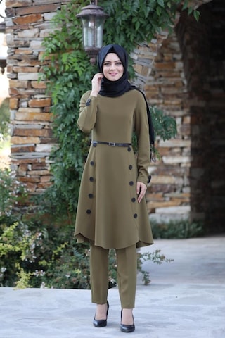 İbrahim Burak Etiler Collection Pileli Takım Elbise Mc0035 Haki