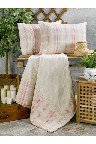 Buldan Işi Otantik Gipürlü Çift Kişilik Kutulu Pike Takım