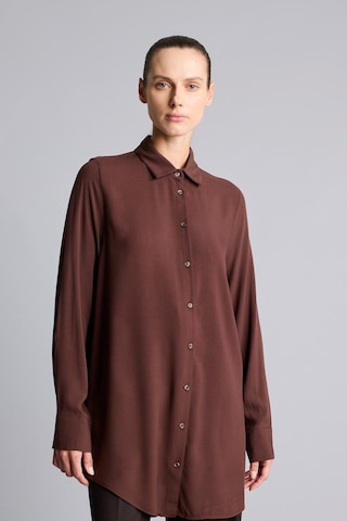 Defacto Regular Fit Gömlek Yaka Önden Düğmeli Uzun Kollu Tunik Z3538az26spbn328 Kahve-bn328