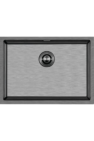 Crauf Stella 4449 Pvd Füme Siyah 40x45 El Yapımı Paslanmaz Çelik Mutfak Eviyesi Füme