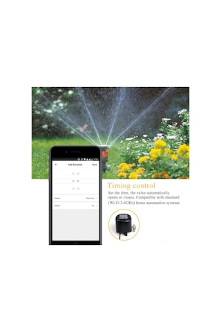 Lemestar Akıllı Wifi Su Vanası, Alexa Ve Google Asistan Uyumlu, İos/android Uygulama İle Ses Kontrolü Ve Uzaktan Yönetim