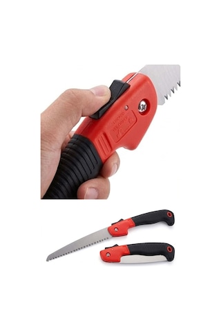 Thentech Katlanabilir Çelik Kamp Ve Budama Testeresi Ergonomik Saplı Pratik Ağaç Dal Kesme El Testeresi