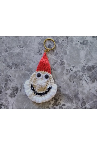 El Yapımı Noel Baba Yılbaşı Anahtarlık 10cm 5cm