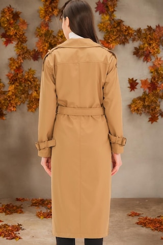 Z6737 Dewberry Bayan Trençkot-düz Camel Düz Camel