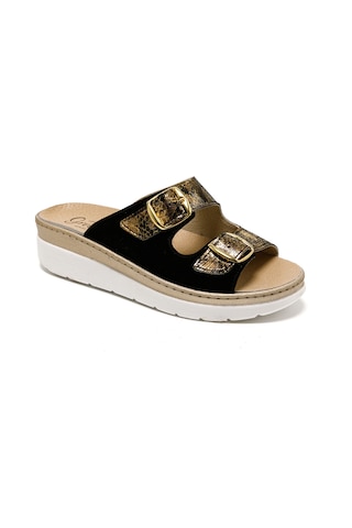 Sandalet Kadın 5619 Green Life Stretch Women's Footwear Black Siyah