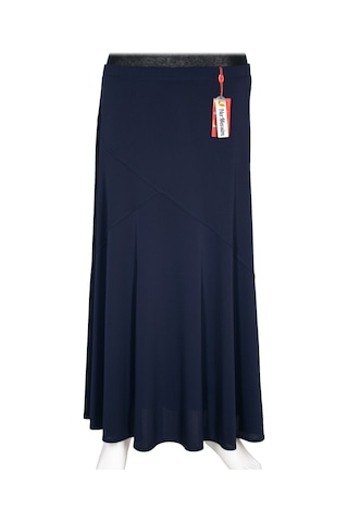 Hesna Kadın Rana Büyük Beden Çapraz Model Lastikli Astarlı Lacivert Etek Lacivert