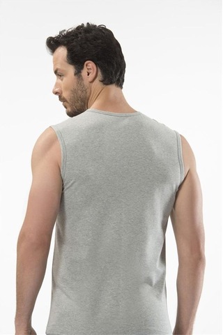 Cacharel 1303 Spor Erkek Bisiklet Yaka - Gri Melanj Gri Melanj