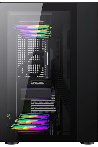 SNT Warzone II Midi Tower 7x120 MM ARGB Uzaktan Kumanda Atx Siyah Gaming Kasa