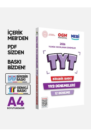 2026 YKS-TYT MEBİ OGM Güncel Seri Online Deneme 12li SET BASKI ÜCRETİ