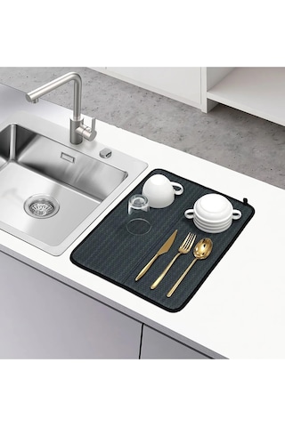 Bulaşık Kurutma Matı Bulaşık Matı - Siyah