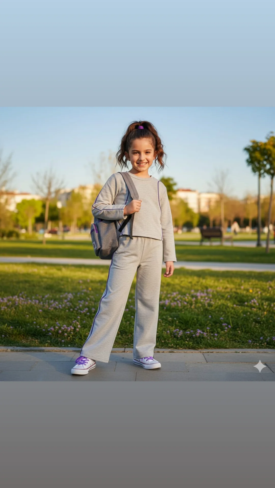 Kız Çocuk 2 Li Takım Gri