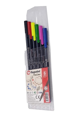 Fineliner 6 Lı İnce Uçlu Kalem 1 Paket 6 Renk 0.4 Mm Keçe Uçlu Kalem Renkli İşaretleme Yazı Kalemi