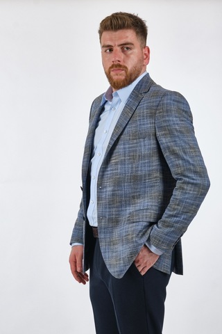 Tom Becker Kareli Gri Erkek Ceket Sc45122017 001