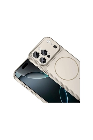 Apple Uyumlu iPhone 16 Ag Glass Koruyucu Kılıf 17 Pro Max Görünümlü Gri