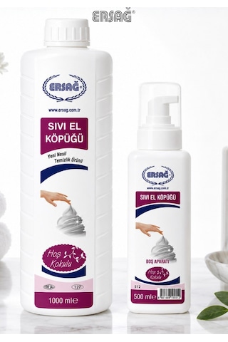 Ersağ Aparatlı Hoş Kokulu Sıvı El Köpüğü 1 L + 500 ML