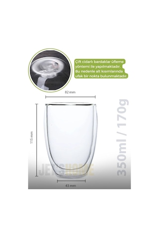 12 Li Set Latte Bardağı Cappuccino Bardağı Çift Cidarlı Bardak Americano Bardağı 350 Ml Kahve Bardak Şeffaf