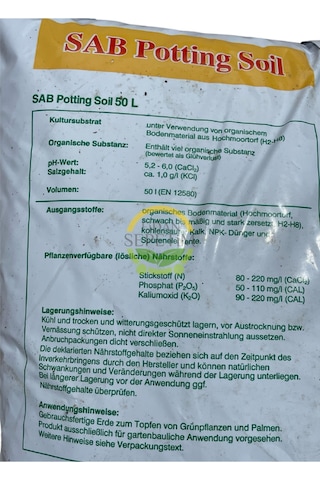 Gartengold Sab Saksı Torfu 50 Litre Ithal