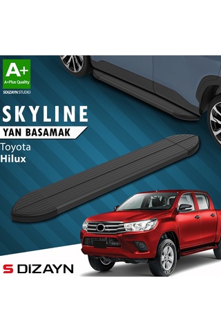 S-dizayn Toyota Hilux 8 Skyline Siyah Yan Basamak 203 Cm 2015 Üzeri A+ Kalite