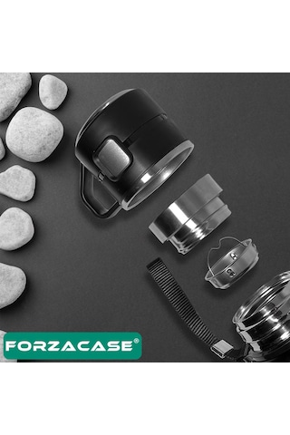 Forzacase Paslanmaz Çelik 1 Litre 10 Saat Sıcak Soğuk Tutan Bardaklı Çay Kahve Su Termosu - FC938