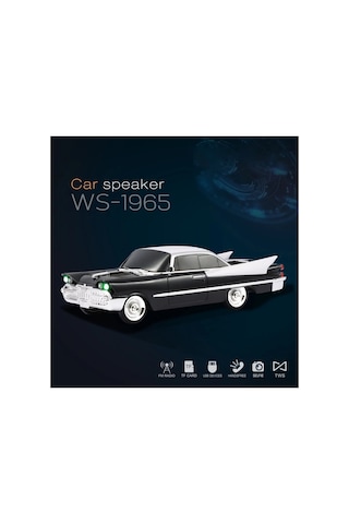 Nostaljik Araba Şeklinde Bluetooth Speaker Şarjlı Led Işıklı Kablosuz Hoparlör Fm Radyo Sd Kart Usb