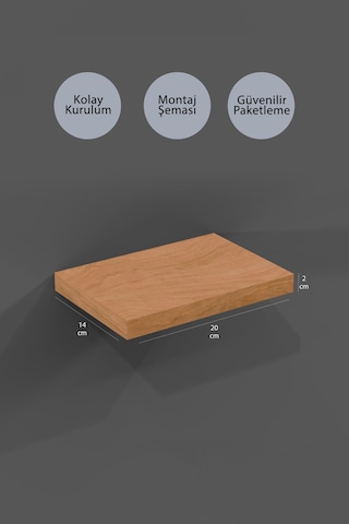 Yankı-BYEG 7li 20 cm Safir Meşe Mdf Duvar Rafı Gizli Bağlantı Çiçeklik