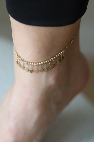 Yenigün Kuyumculuk 14 Ayar Altın Dorika Dizili Kalp Sallantılı Halhal Hll30032