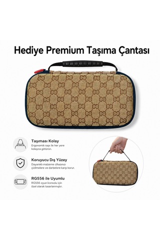 Anbernıc Rg556 Retro El Oyun Konsolu 5.48 İnç Amoled Ekran, Kablosuz Taşınabilir Oyun Cihazı