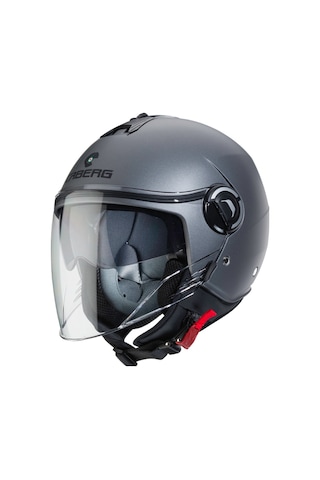 Caberg Riviera V4 Metalik Gri Güneş Vizörlü Yarım Açık Motosiklet Kaskı Gri