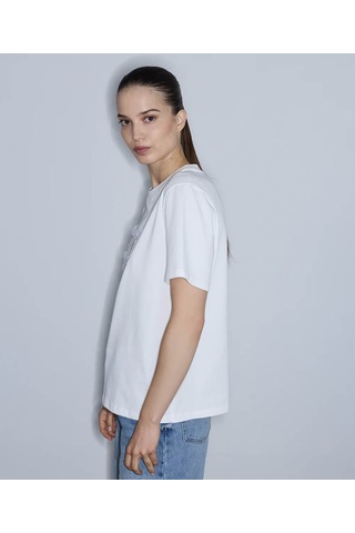 İpekyol Fiyonk Aplikeli Beyaz Kadın T-shirt Iw6260070173