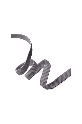 Koyu Gri 12 Mm 5 Mt Dayanıklı Sert Yassı Elastik Şerit Lastik