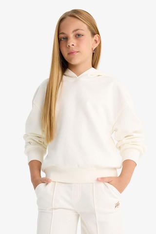 Defacto Kız Çocuk Relax Fit Kapüşonlu Basic Düz Sweatshirt F0008a825auer99 Ekru