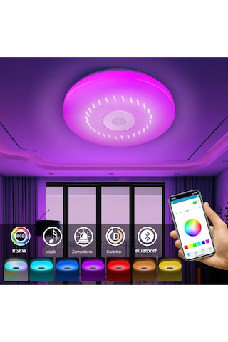 Hpytech Akıllı Tavan Aydınlatma Smart Life Rgb Led Lamba Bluetooth Müzik Uzaktan Kumanda Çok Renkli