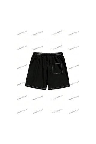 Tarzsokak Y2k Unisex Yaz Şort Bermuda Harajuka Anime Retro Kod-11432 Siyah