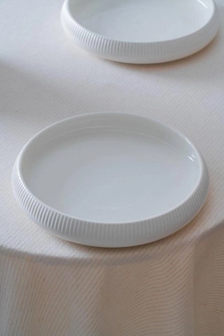 Acar Linea Porselen Beyaz Yuvarlak Tabak 6'lı 24 X 3.8 Cm