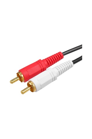 Konesam 3.5mm Erkekden 2 Rca Erkekliğe Siyah Altın Kaplı Bağlantı 1.5m Ses Kablosu