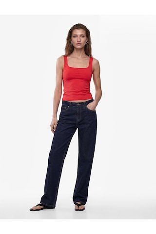 Koton Slim Fit Yuvarlak Yaka Kolsuz Top Kırmızı 6sak10291ek