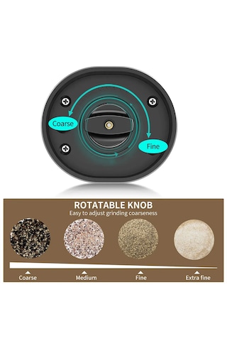 Olinda 2'li Pilli Baharat Öğütücü Siyah Standsız