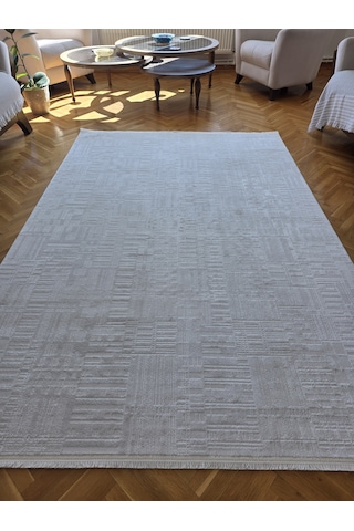 London Krem Dekoratif Bambu Akrilik Yumuşak Modern Özel Ölçü Salon Koridor Oturma Çocuk Odası Halısı 001-krem